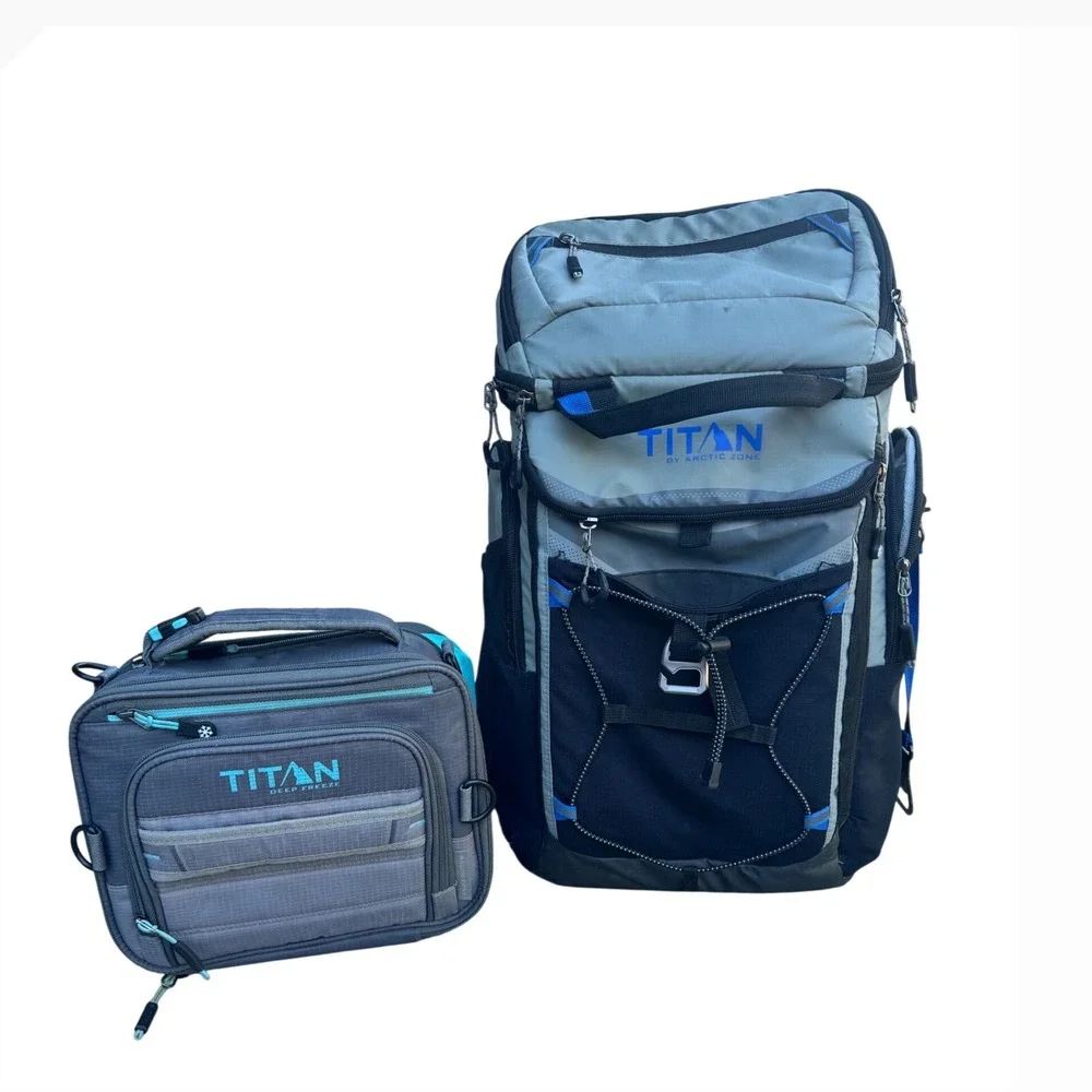Titan by Arctic Zone Deep Freeze Backpack Cooler and Expandable Lunch Pack Set